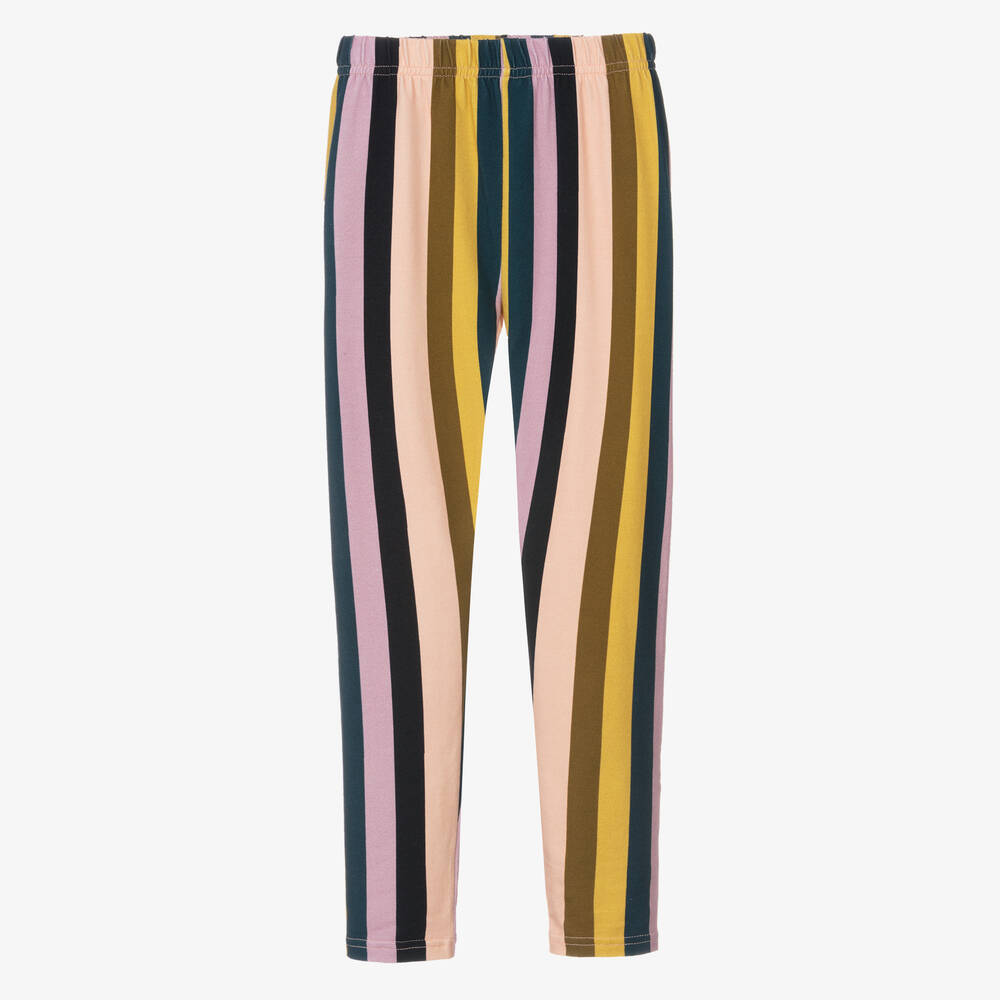 The Middle Daughter - Girls Blue Stripe Leggings | Childrensalon