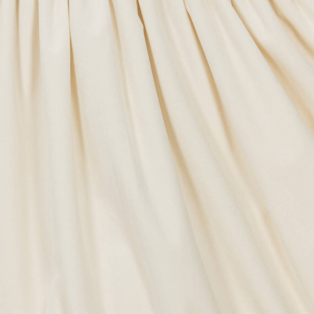 The Middle Daughter-Girls Cream Velour and Cotton Dress | Childrensalon Outlet