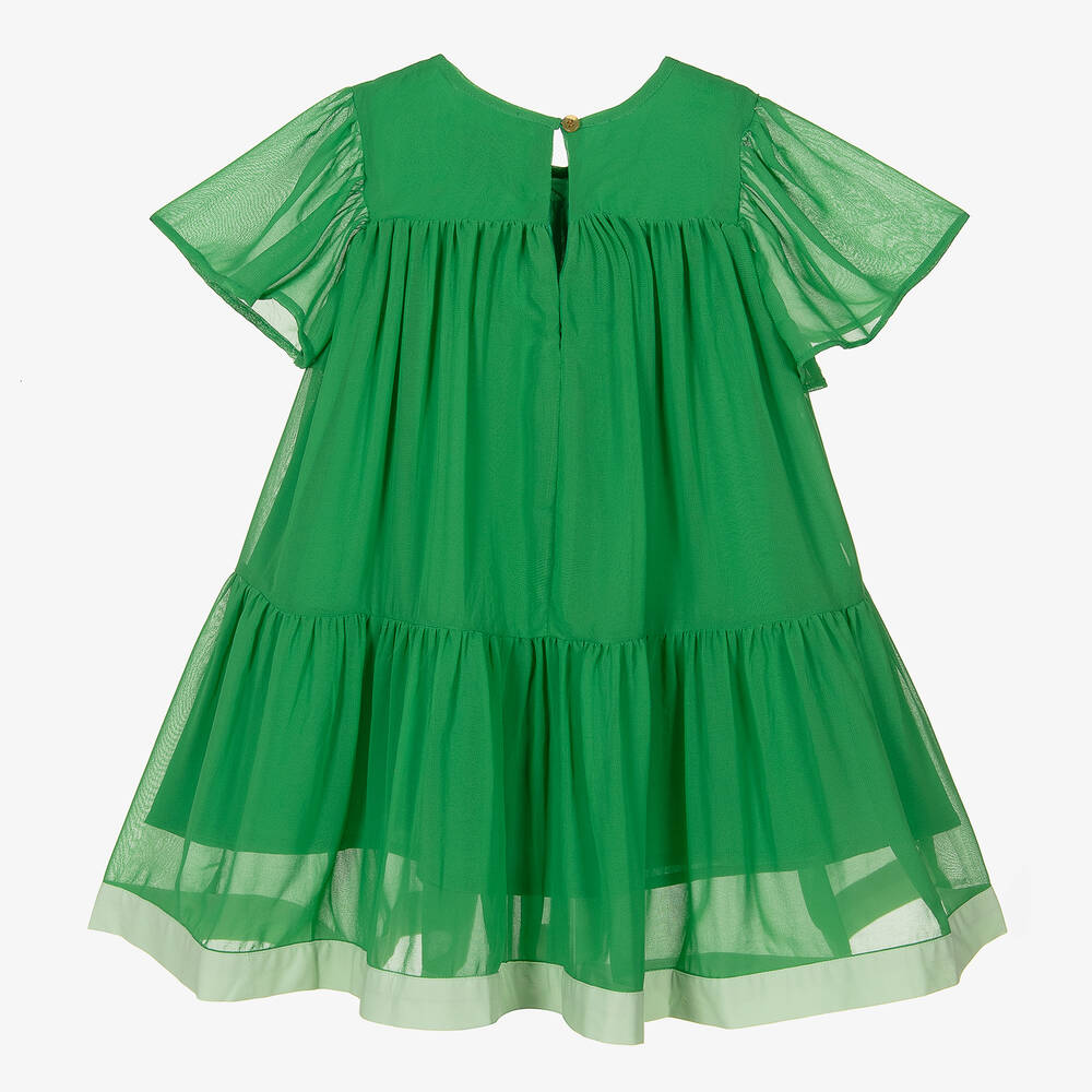 The Middle Daughter-Girls Green Chiffon Dress | Childrensalon Outlet