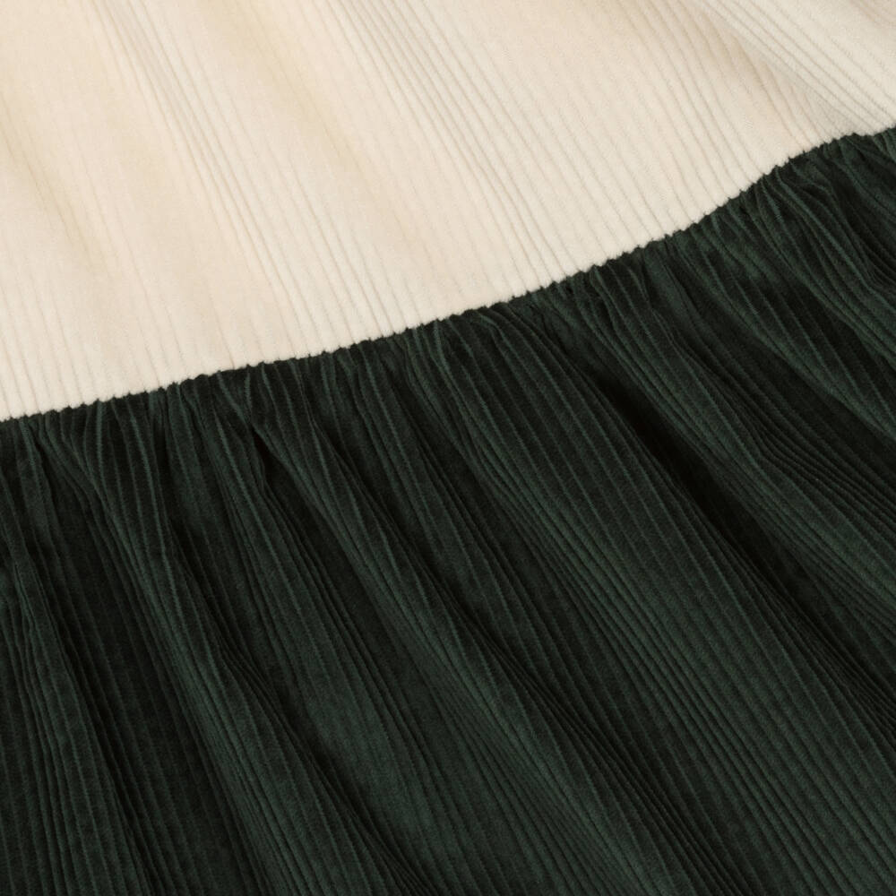 The Middle Daughter-Girls Ivory & Green Corduroy Dress | Childrensalon Outlet