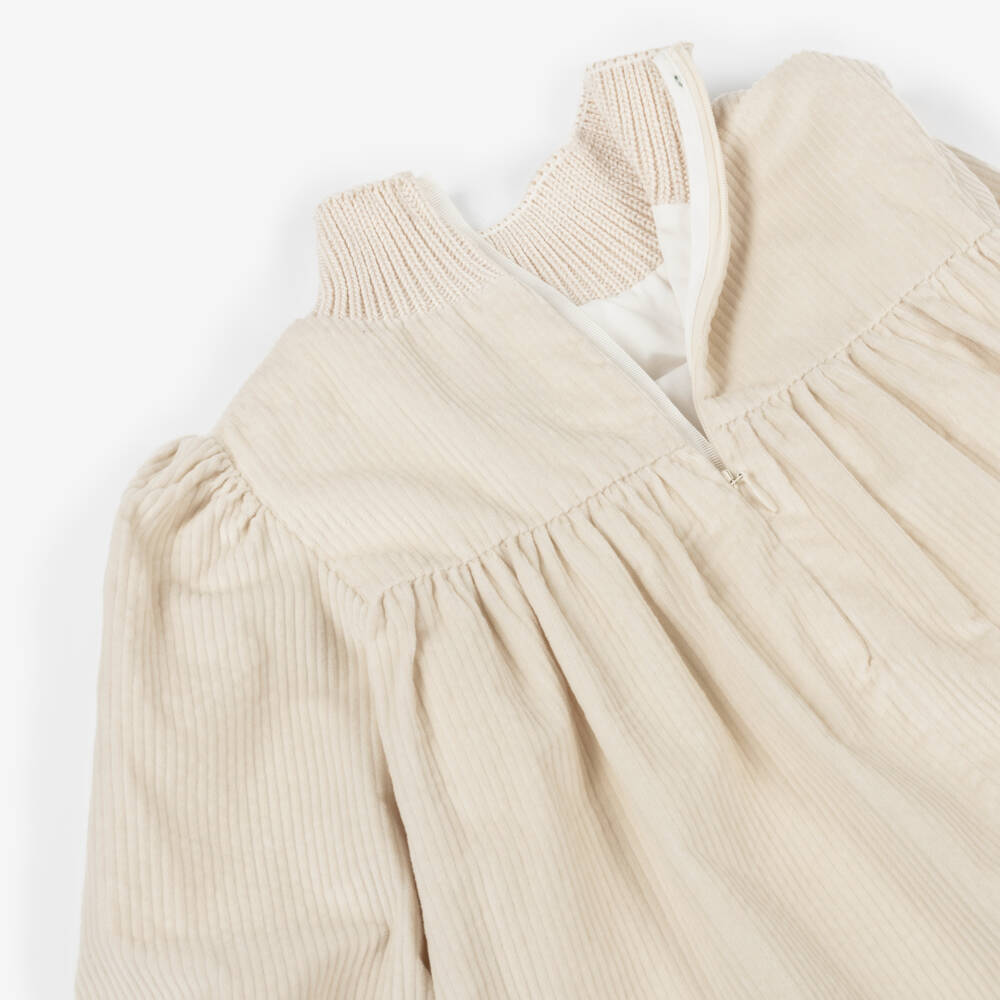 The Middle Daughter-Girls Ivory & Green Corduroy Dress | Childrensalon Outlet
