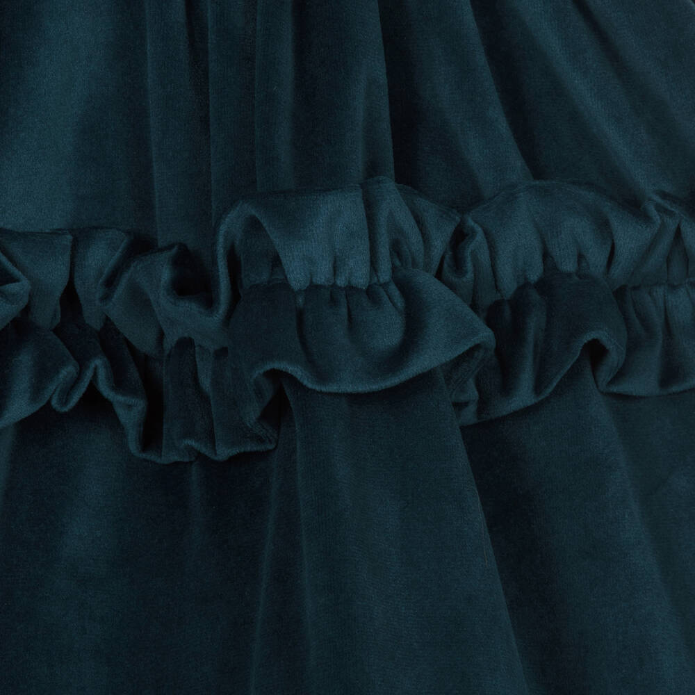 The Middle Daughter-Girls Navy Blue Velvet Dress | Childrensalon Outlet