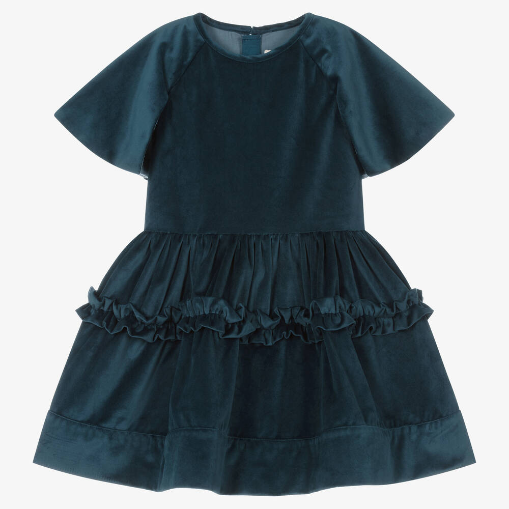 The Middle Daughter - Navyblaues Samtkleid für Mädchen | Childrensalon