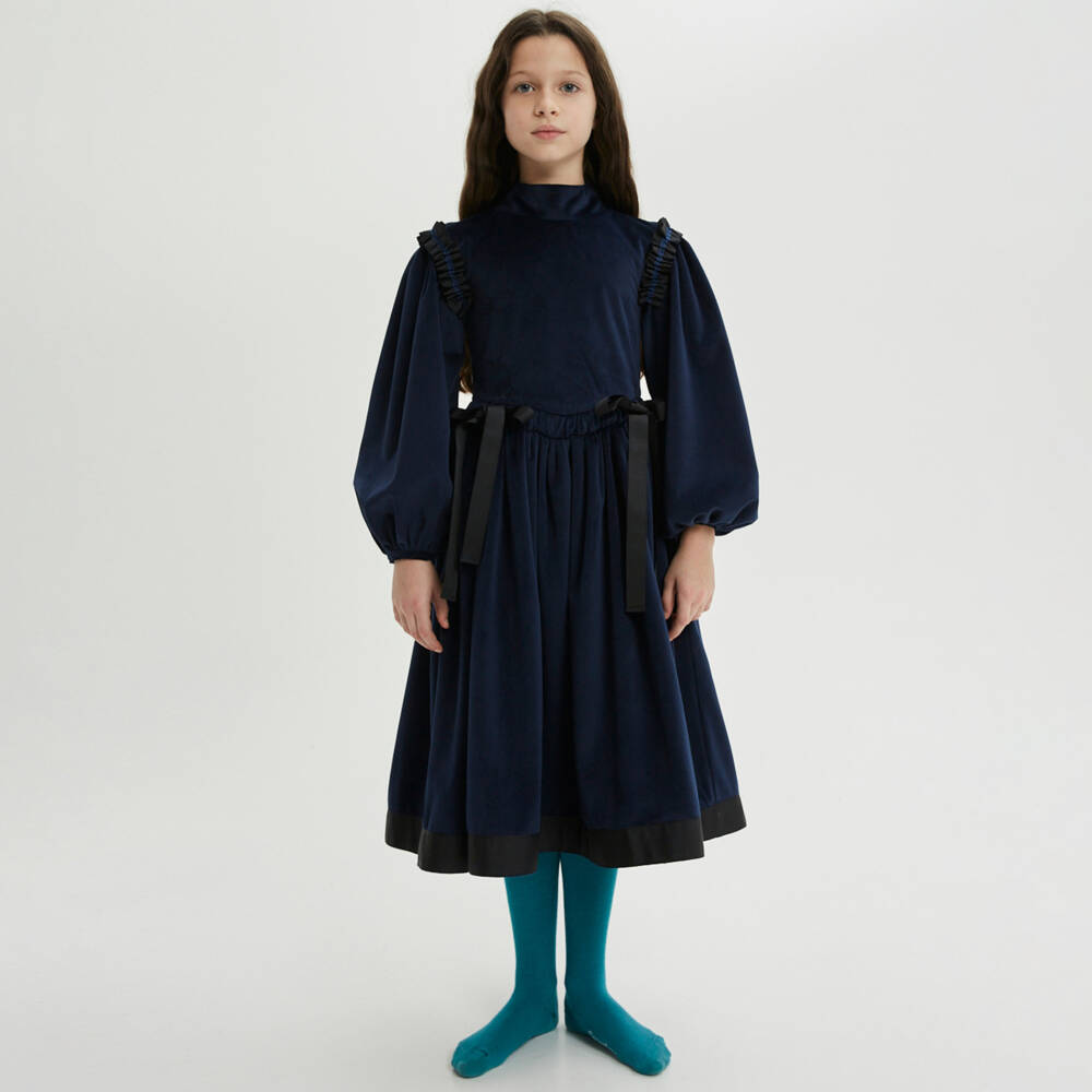 The Middle Daughter-فستان مخمل لون كحلي | Childrensalon Outlet