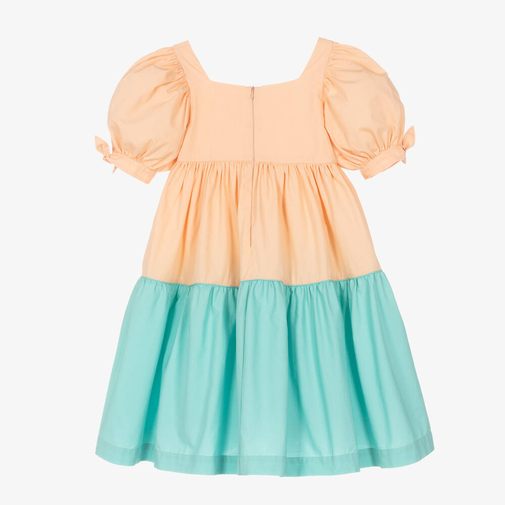 The Middle Daughter-Girls Pink & Aqua Blue Cotton Dress | Childrensalon Outlet