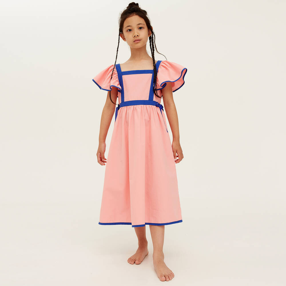 The Middle Daughter-Girls Pink & Blue Cotton Dress | Childrensalon Outlet