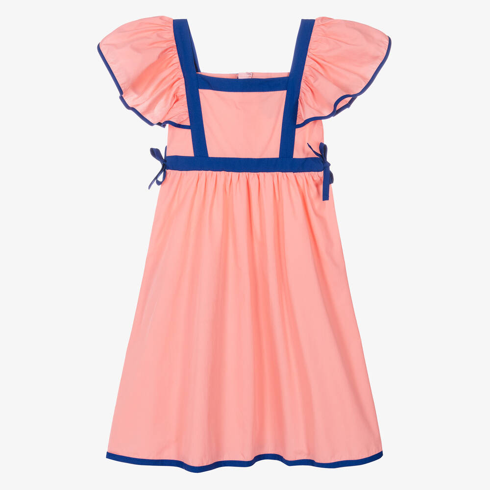 The Middle Daughter - Girls Pink & Blue Cotton Dress | Childrensalon