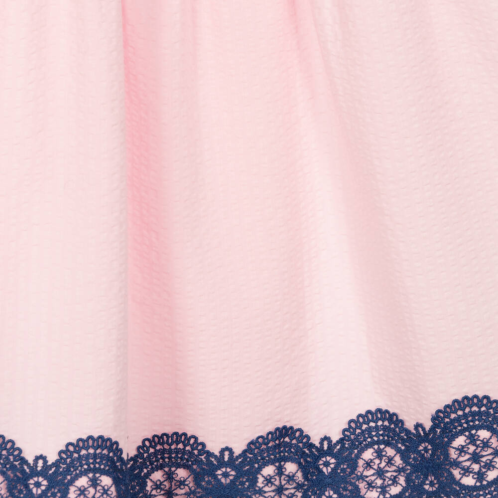 The Middle Daughter-Girls Pink & Blue Cotton Tiered Dress | Childrensalon Outlet