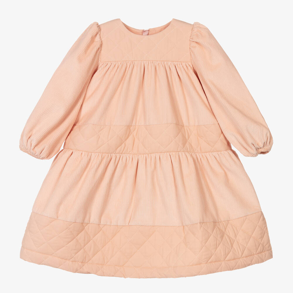 The Middle Daughter - Girls Pink Corduroy Dress | Childrensalon