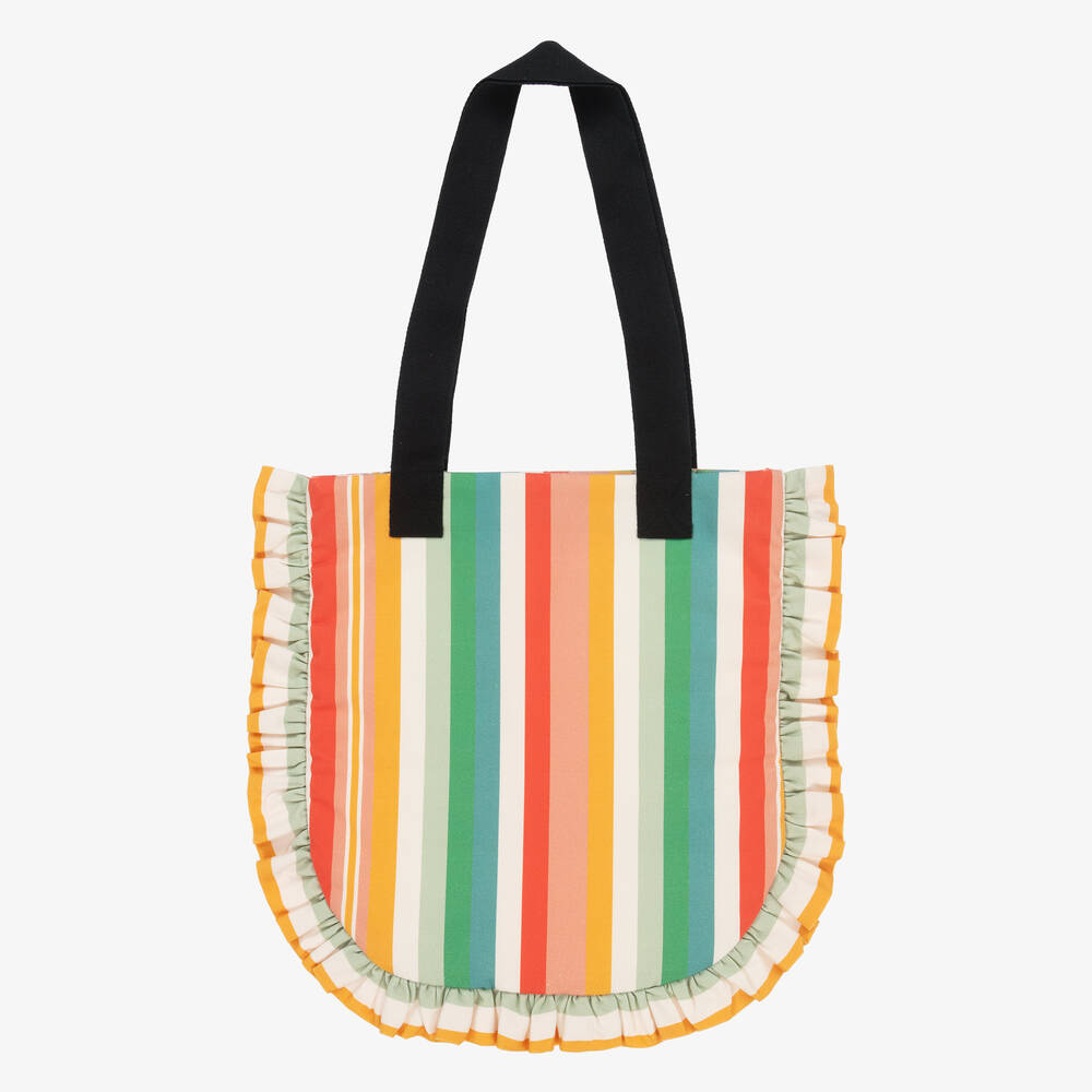 The Middle Daughter-Girls Pink Stripe Tote Bag (39cm) | Childrensalon Outlet