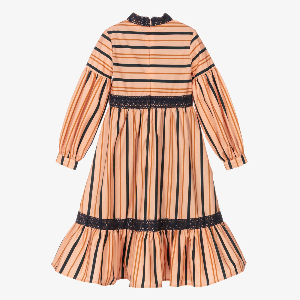The Middle Daughter-Girls Pink Striped Dress | Childrensalon Outlet