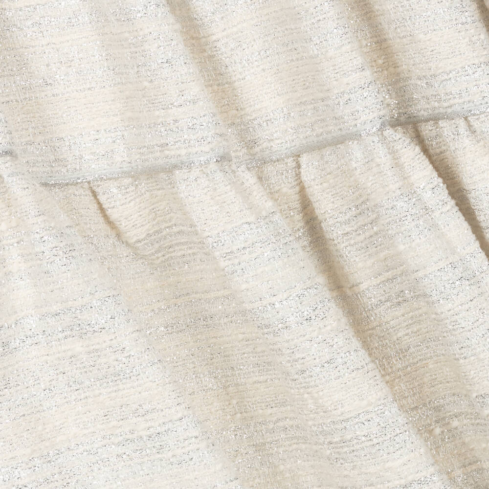 The Middle Daughter-Girls Silver Lurex Tiered Dress | Childrensalon Outlet