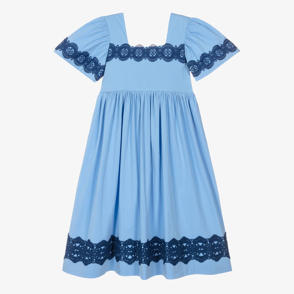 The Middle Daughter-Teen Girls Blue Cotton Dress | Childrensalon Outlet