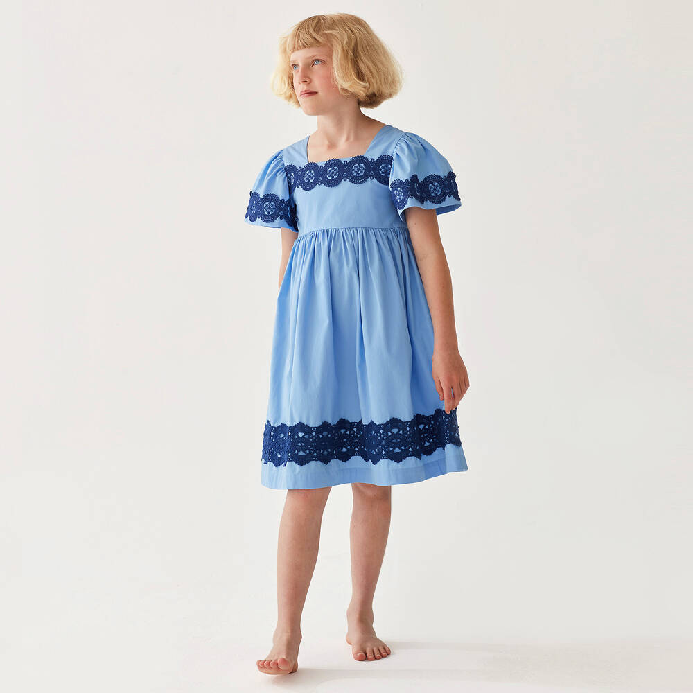 The Middle Daughter-Teen Girls Blue Cotton Dress | Childrensalon Outlet
