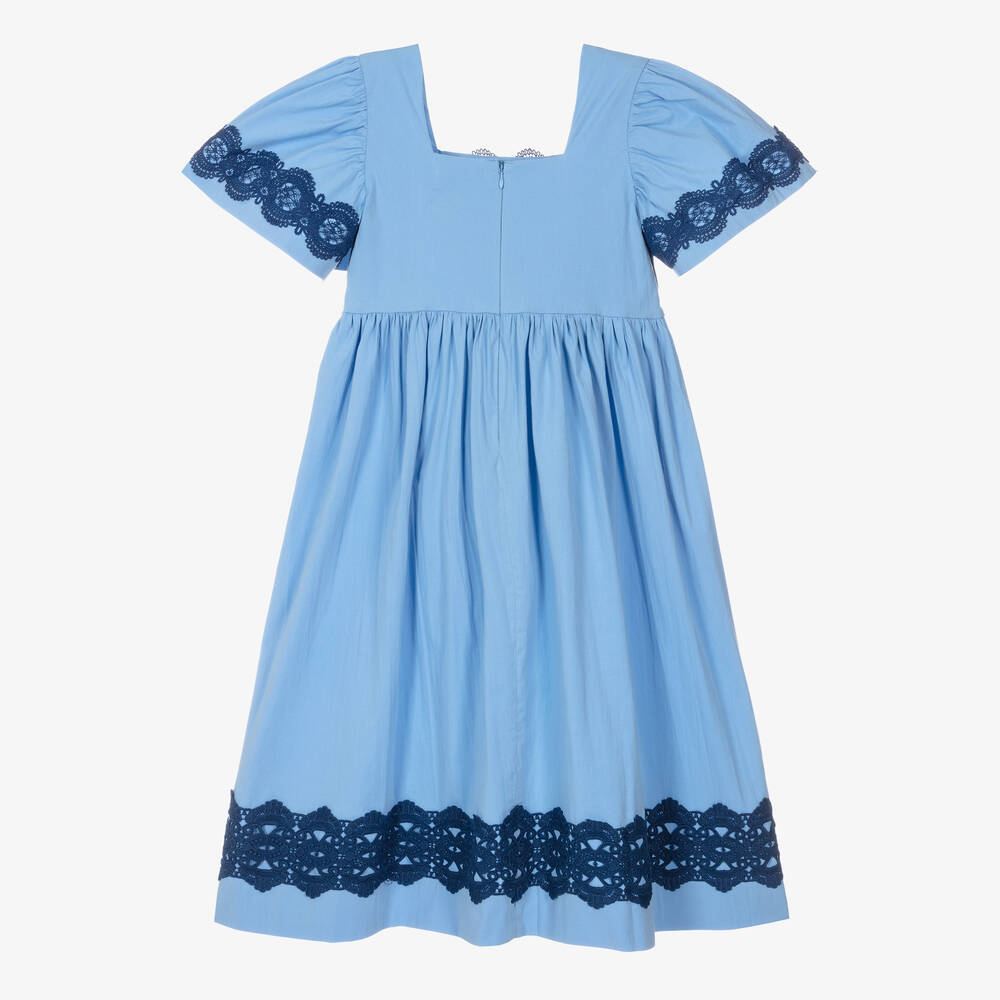 The Middle Daughter-Teen Girls Blue Cotton Dress | Childrensalon Outlet
