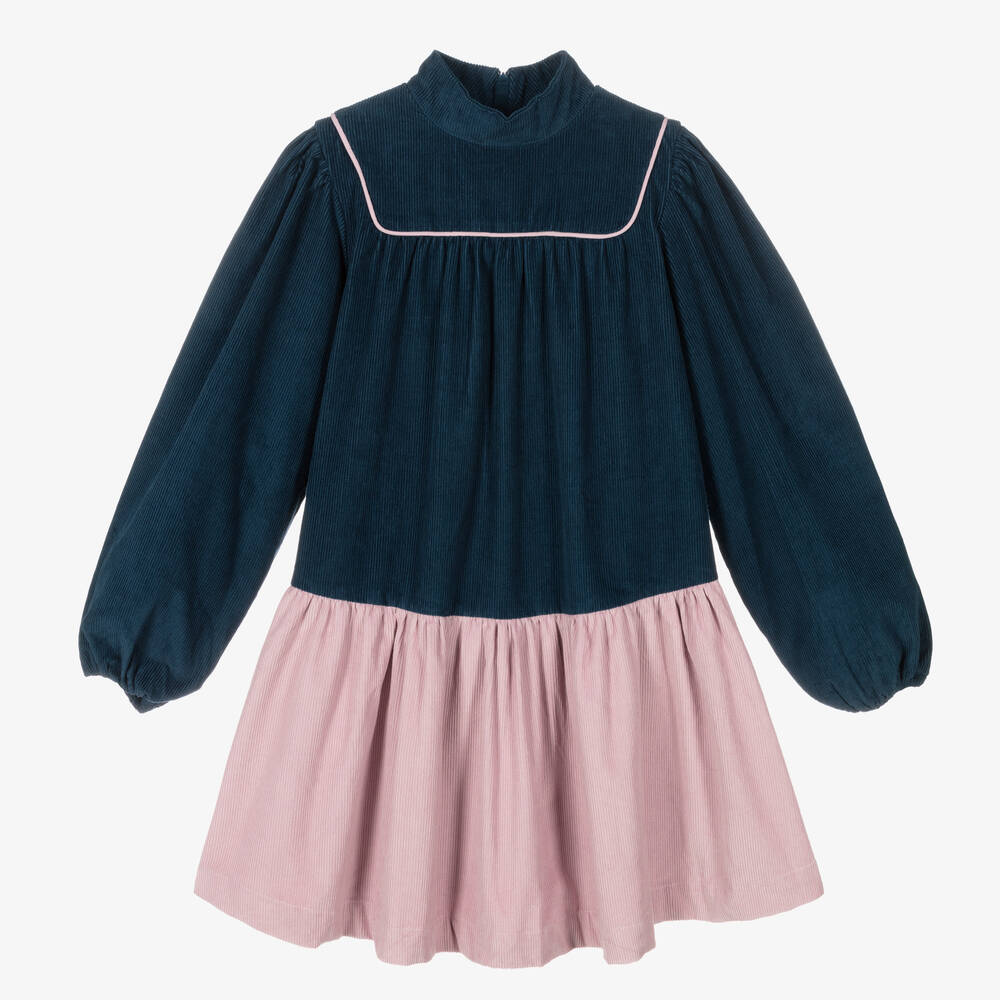The Middle Daughter - Teen Girls Blue & Purple Corduroy Dress | Childrensalon