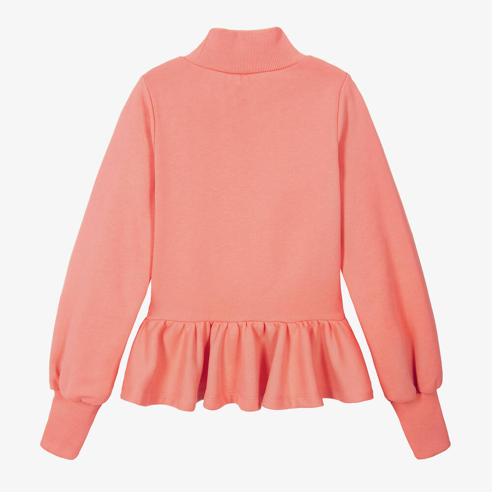 The Middle Daughter Teen Girls Coral Pink Peplum Sweatshirt Childrensalon Outlet
