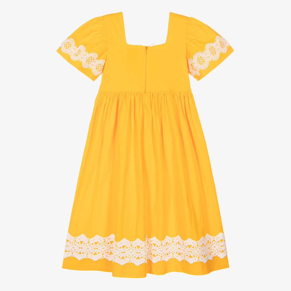 The Middle Daughter-Teen Girls Orange Cotton Dress | Childrensalon Outlet