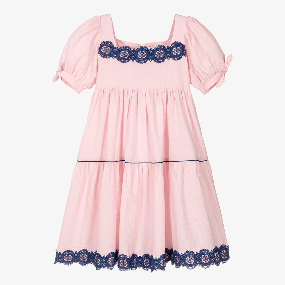 The Middle Daughter-Teen Girls Pink Tiered Cotton Dress | Childrensalon Outlet