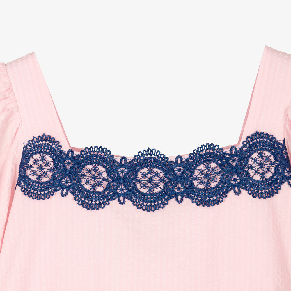 The Middle Daughter-Teen Girls Pink Tiered Cotton Dress | Childrensalon Outlet