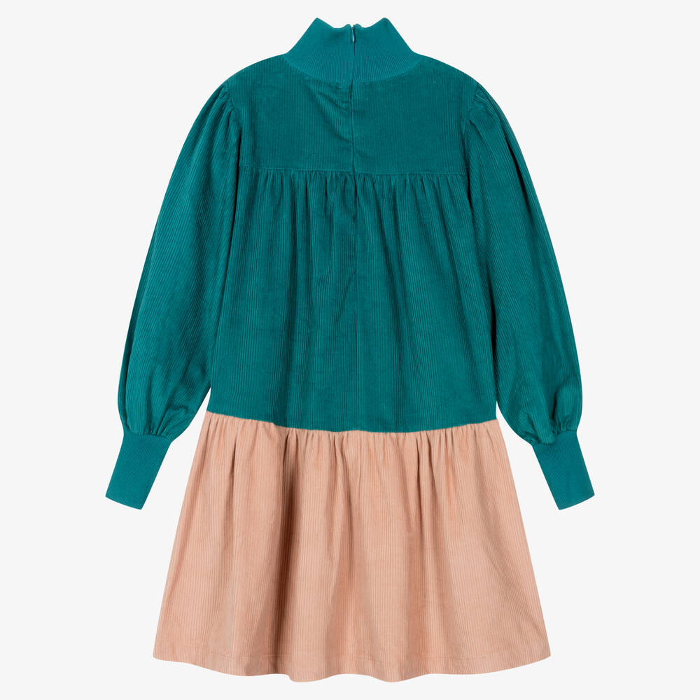 The Middle Daughter-Teen Girls Teal Blue & Pink Corduroy Dress | Childrensalon Outlet