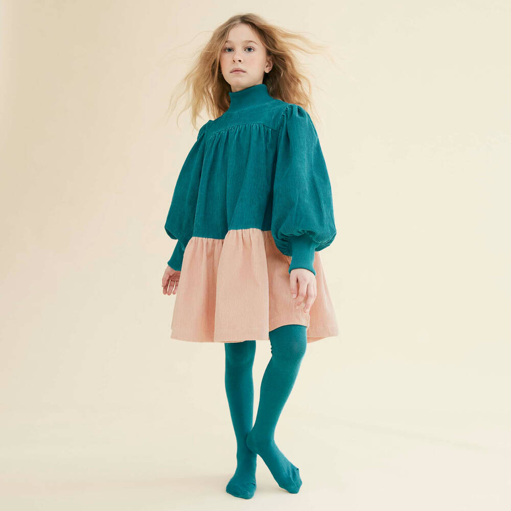 The Middle Daughter-Teen Girls Teal Blue & Pink Corduroy Dress | Childrensalon Outlet