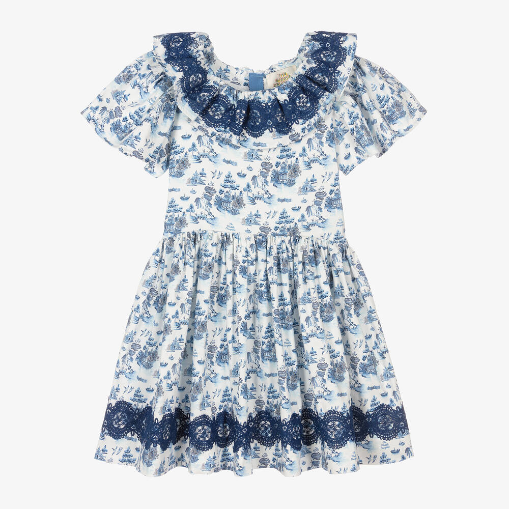 The Middle Daughter-Teen Girls White & Blue Willow Pattern Dress | Childrensalon Outlet