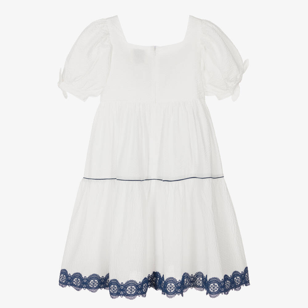 The Middle Daughter-Teen Girls White Tiered Cotton Dress | Childrensalon Outlet