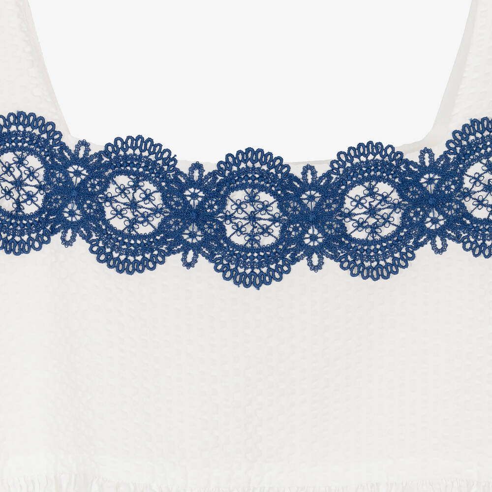 The Middle Daughter-Teen Girls White Tiered Cotton Dress | Childrensalon Outlet