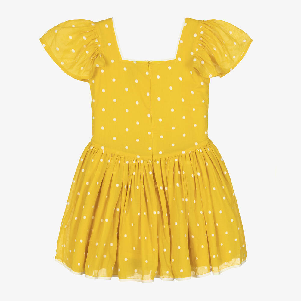 Yellow polka dot dress zara discount