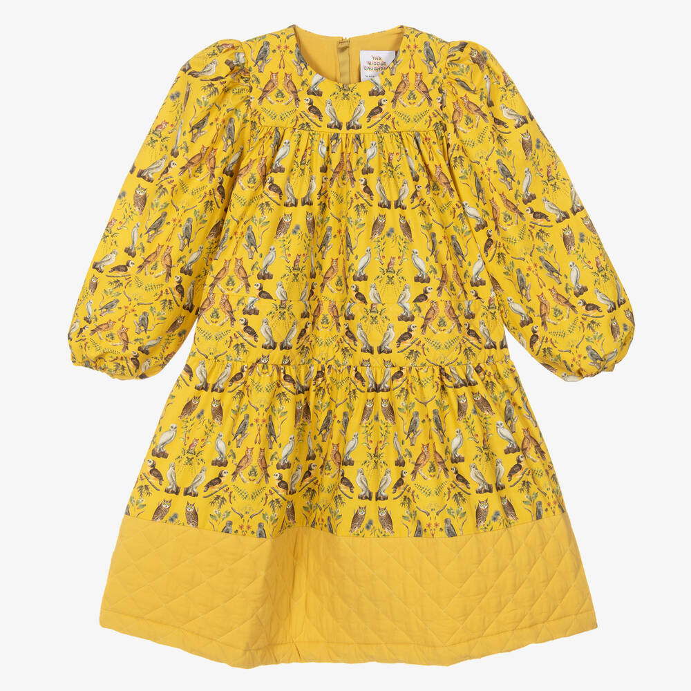 The Middle Daughter - Teen Girls Yellow Owl Dress | Childrensalon