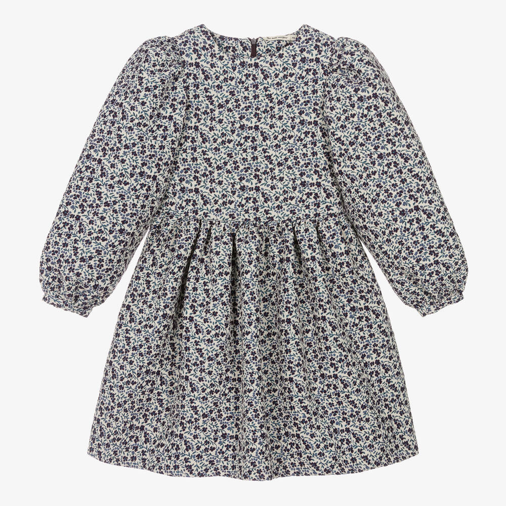 The New Society - Robe fleurie bleu et violet Fille | Childrensalon