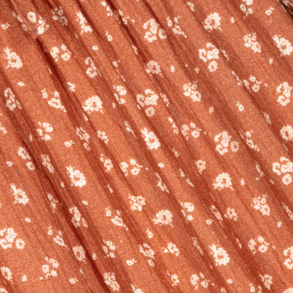 The New Society-Girls Brown Cotton Cheesecloth Dress | Childrensalon Outlet