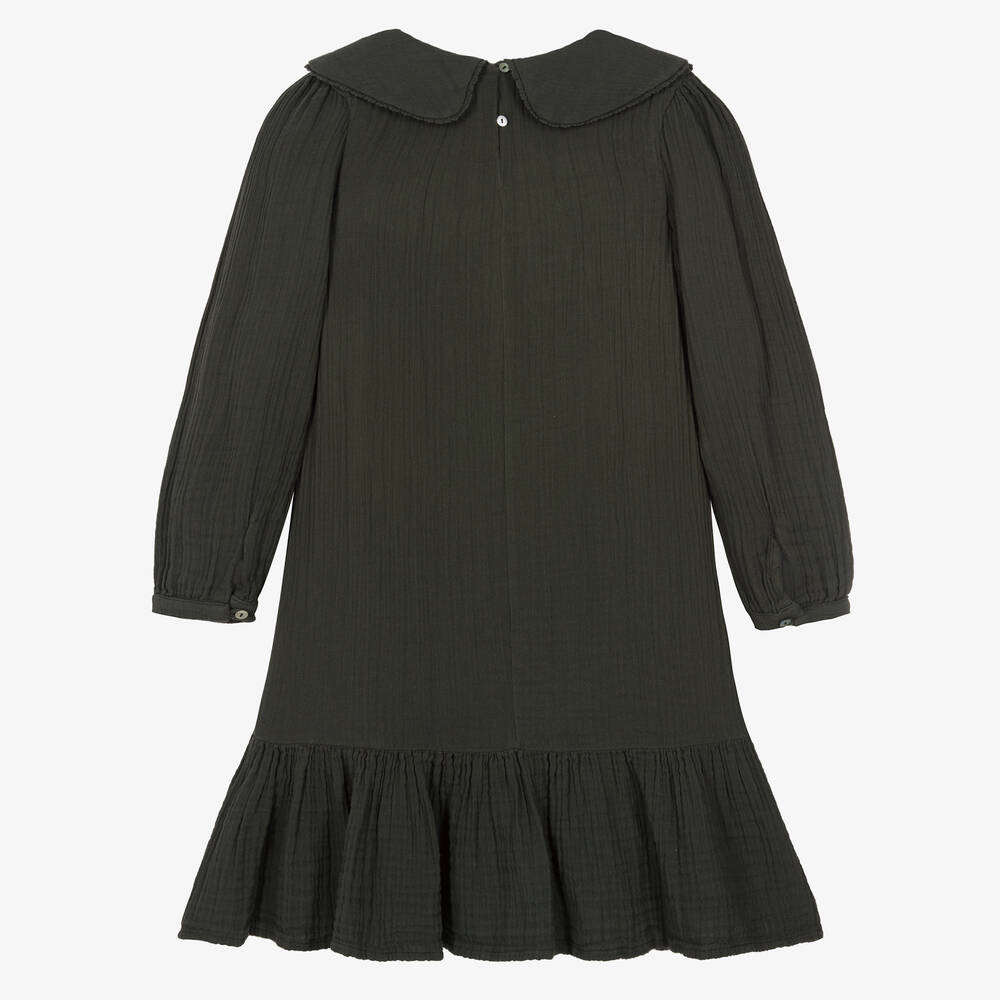 The New Society-فستان قطن لون أخضر | Childrensalon Outlet