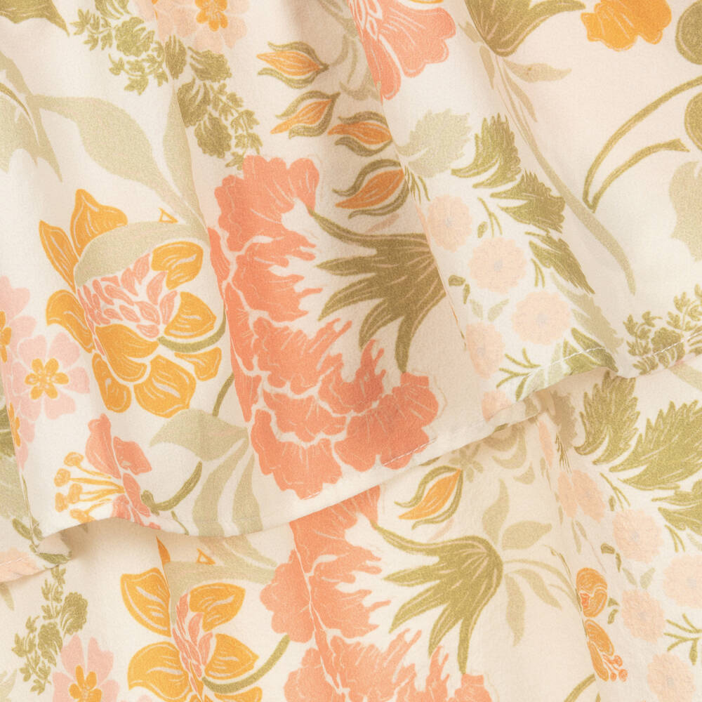 The New Society-Зелено-розовая юбка из крепа с цветами | Childrensalon Outlet