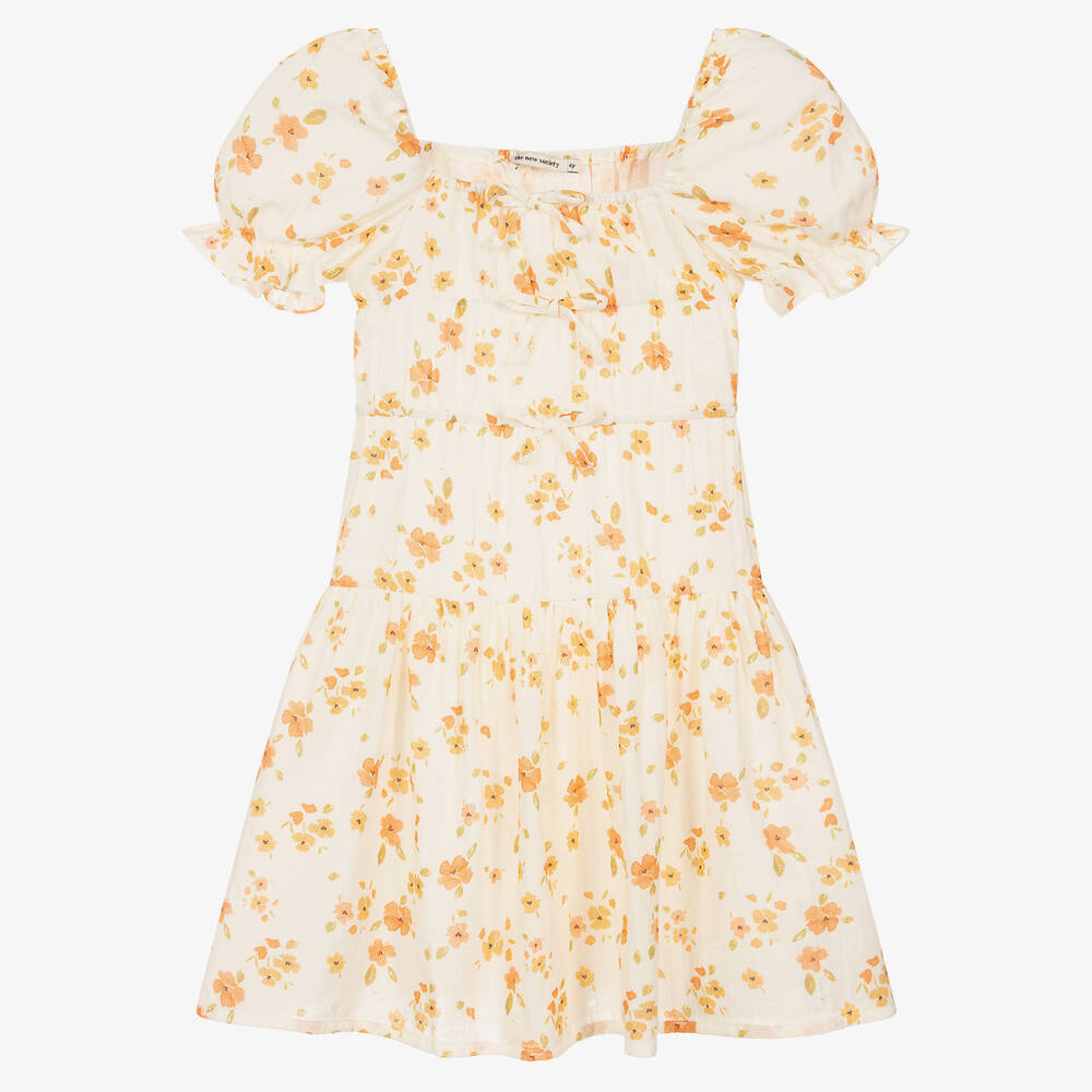 The New Society-Girls Ivory & Pink Floral Dress | Childrensalon Outlet