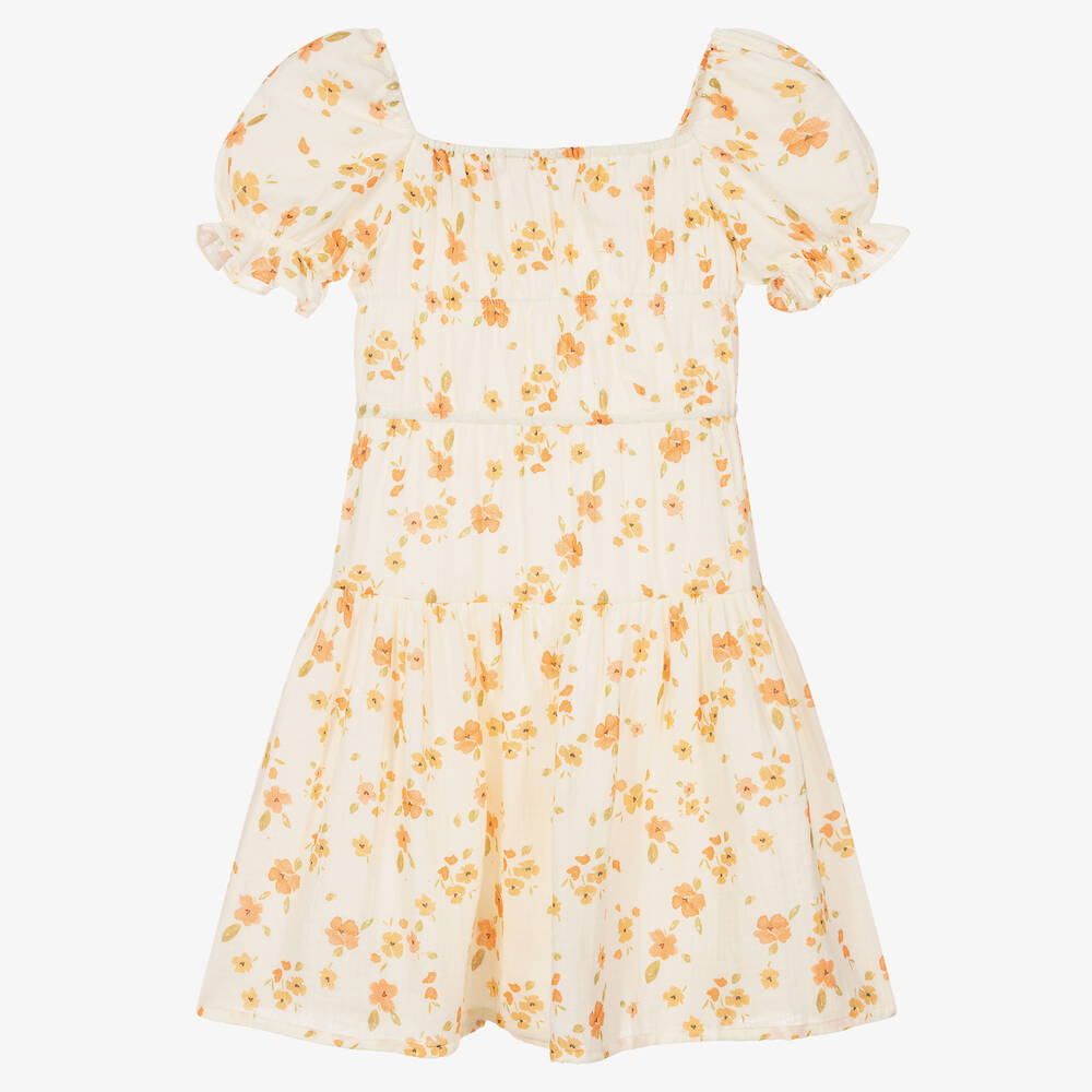 The New Society-Girls Ivory & Pink Floral Dress | Childrensalon Outlet