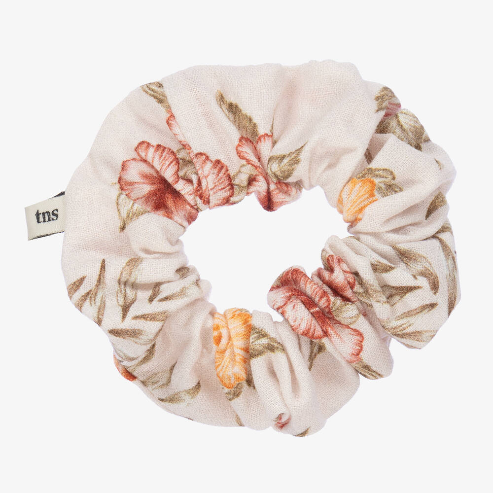 The New Society - Girls Ivory & Red Floral Scrunchie | Childrensalon