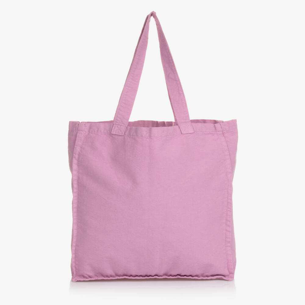 The New Society-Girls Purple Canvas Tote Bag (35cm) | Childrensalon Outlet