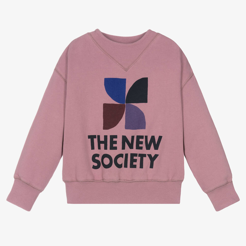 The New Society - سويتشيرت قطن لون بنفسجي للبنات | Childrensalon
