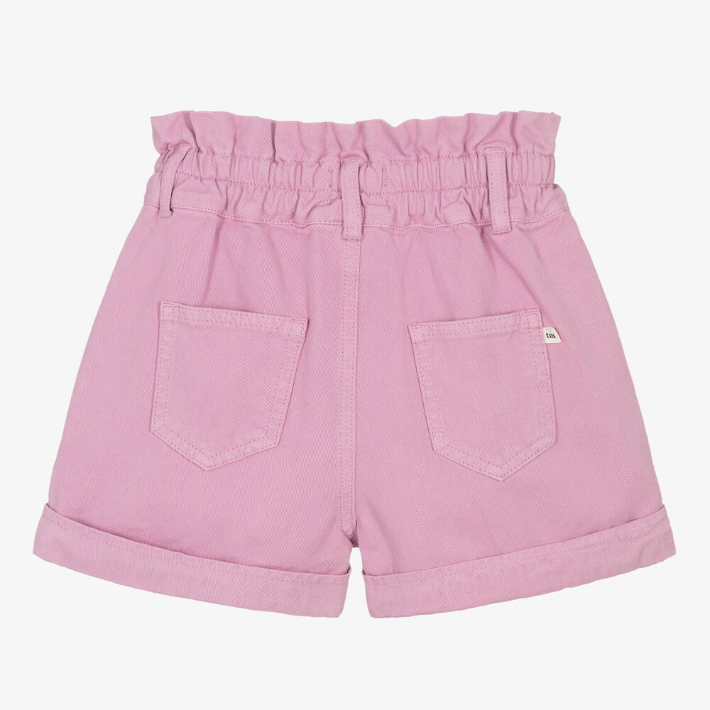 The New Society - Girls Purple Denim High-Waisted Shorts
