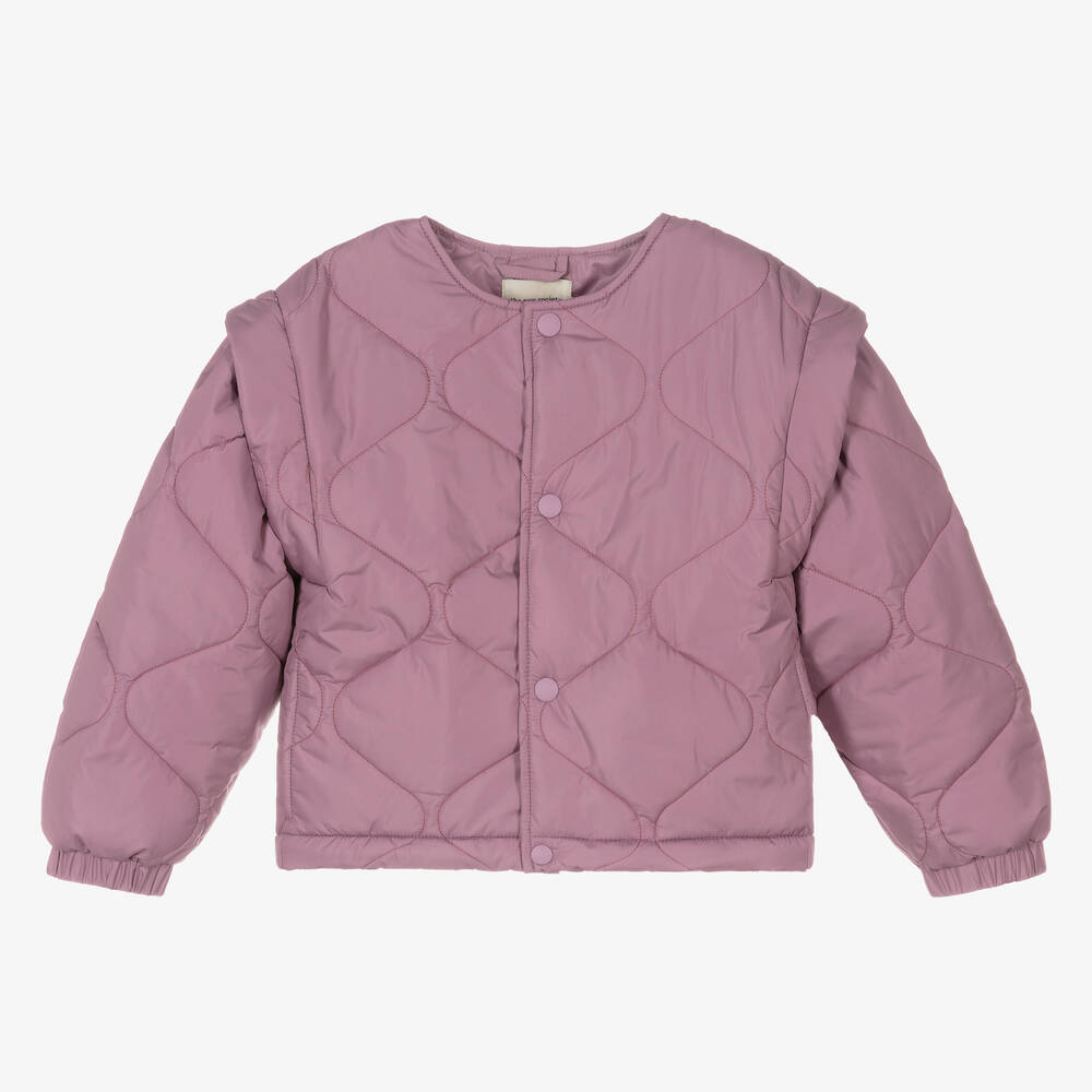 The New Society - Girls Purple Quilted Jacket | Childrensalon
