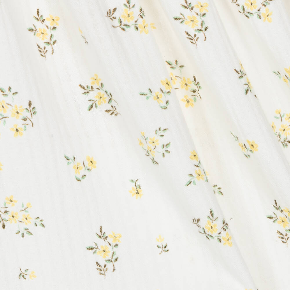 The New Society-Girls White Floral Cotton Dress | Childrensalon Outlet