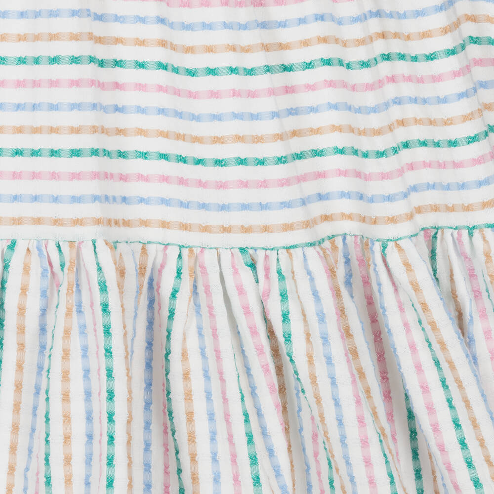 The New Society-فستان قطن مقلم لون أبيض وأزرق | Childrensalon Outlet