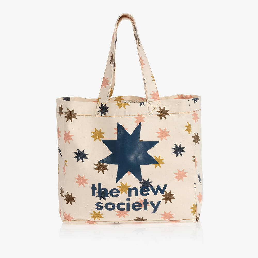 The New Society - Sac en toile ivoire à étoiles (36 cm) | Childrensalon