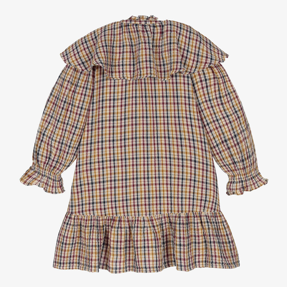 The New Society-Бежевое платье в клетку для девочек-подростков | Childrensalon Outlet