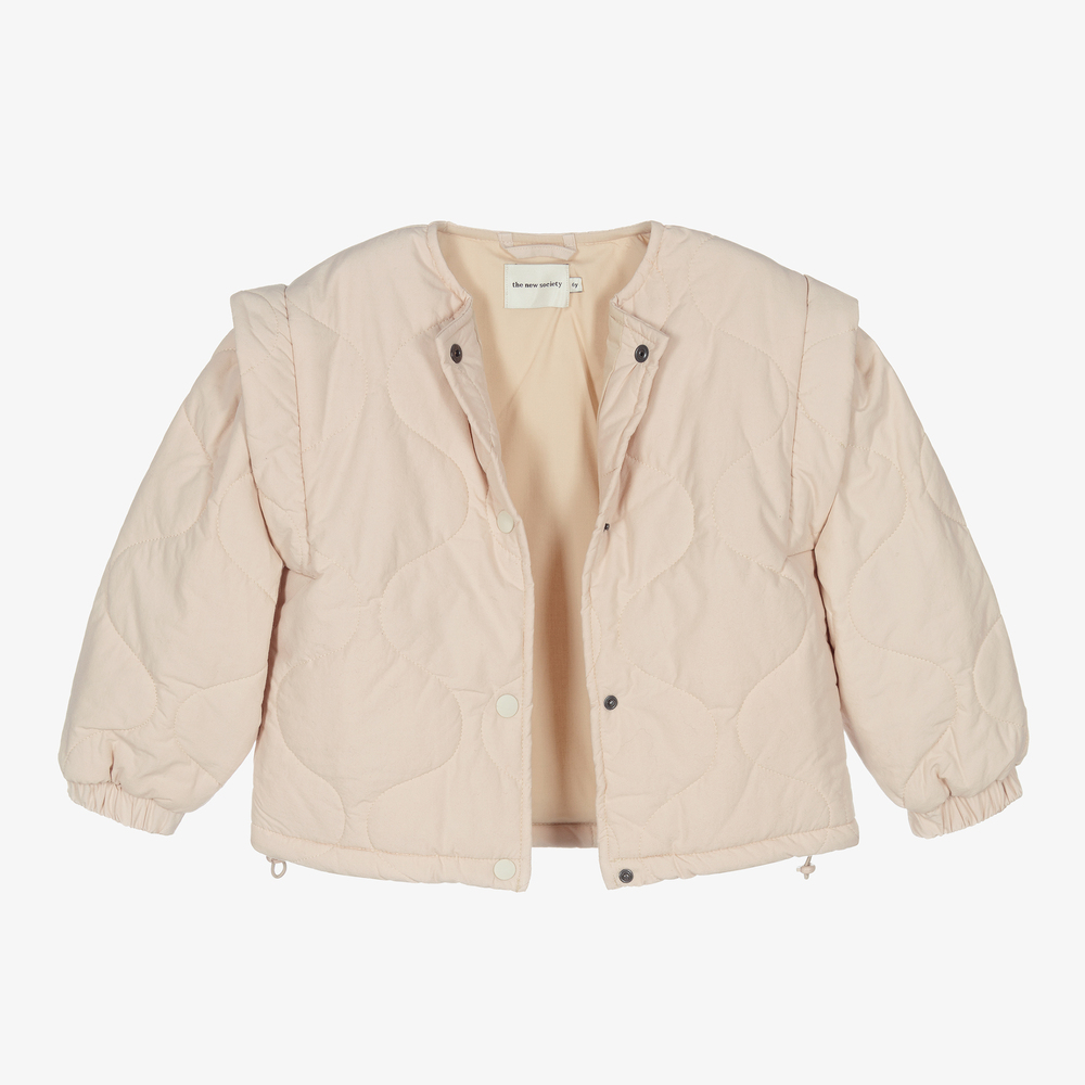 The New Society-Стеганая куртка цвета экрю для девочек-подростков | Childrensalon Outlet