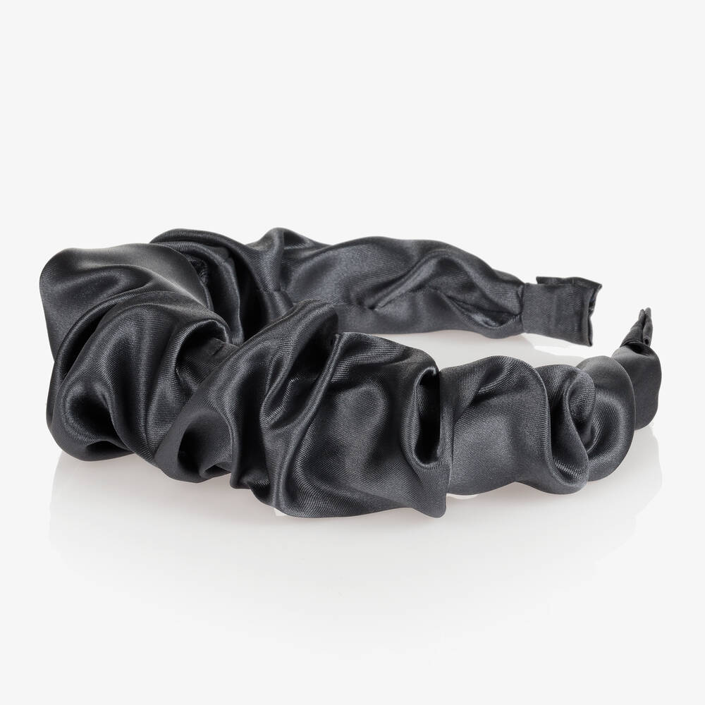The New Society-Teen Girls Grey Satin Hairband | Childrensalon Outlet