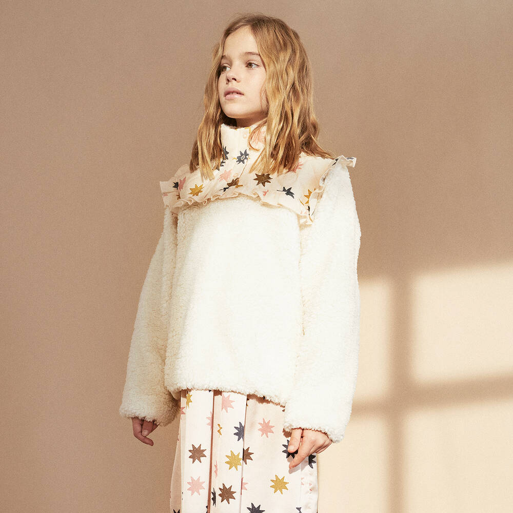 The New Society-Teen Girls Ivory Fleece Top | Childrensalon Outlet