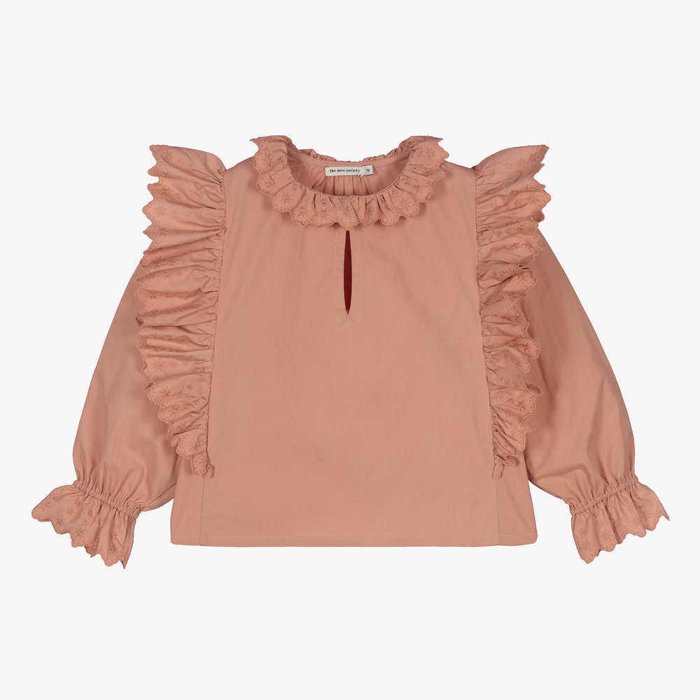 The New Society - Розовая хлопковая блузка для девочек-подростков | Childrensalon
